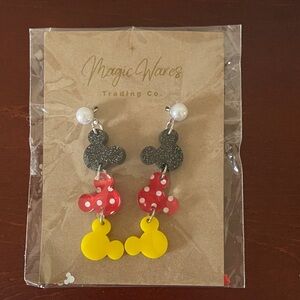 Mickey Mouse Earrings - Handmade by Magic Wares NWT